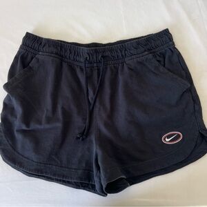 Nike Varsity Athletic Shorts 100% Cotton Women’s Size Large Black Embroidered
